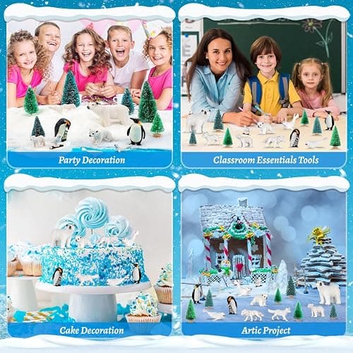 KFPPLXQ 20 Pcs Arctic Animals Figurines Toy Sets Includes 10 Pcs Polar Animals Penguin Polar Bear Whale Miniature Antarctic Winter Toys Suitable for Children Teacher Class thumbnail 6