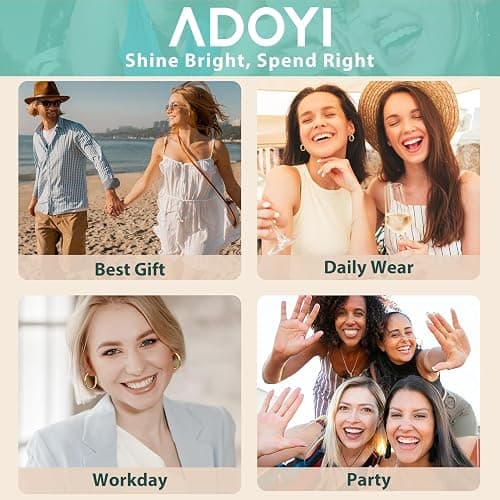 Adoyi 9 Pairs Gold Hoop Earrings Set for Womens Twisted Huggie Hoops Earrings 14K 18K Gold Plated for Girls Valentines Mother's Day Birthday Gifts Lightweight thumbnail 7