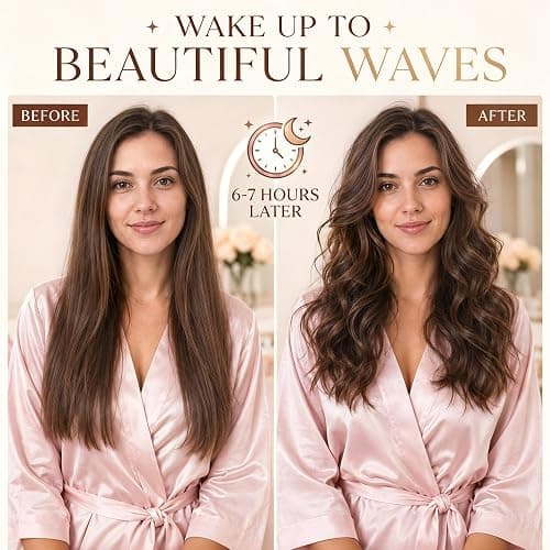 TULOBI Heatless Curls Overnight, 4PCS Jumbo Velvet Curling Rods, Black | No Heat Blowout Hair Rollers with Satin Scarf and Mesh Bag, Comfortable Sleep-in Rods for Long Thick Fine Hair thumbnail 5