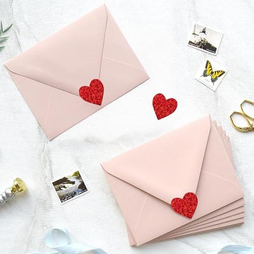 Anwyll Heart Stickers - Glitter Red Heart Stickers 480Pcs 1Inch Love Sticker Self-Adhesive Valentines Day Hearts Shaped Sticker for Kids Classroom Reward Envelope Seal Birthday Wedding Favor thumbnail 2