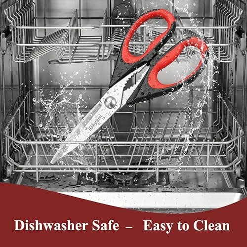 iBayam Kitchen Scissors All Purpose Heavy Duty 2 Pack with Protective Sheath, Stainless Steel Shears Kitchen Utensils Set for Cutting Food Cooking Meat Poultry Dishwasher Safe Soft Comfort-Grip thumbnail 7