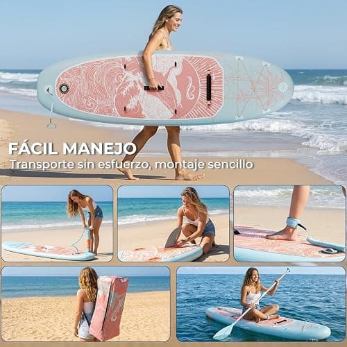 Devoko Tabla Paddle Surf Hinchable 330cm 2 en 1 con Kayak Hinchable Plazas y Accesorios hasta 130kg para Surf, Pesca, Yoga thumbnail 5