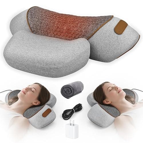 Lifiora 3-in-1 Neck Massager Pillow with Heat & Gentle Support, Deep Relaxation for Neck, Massage Pillow for Shoulder & Back, Ergonomic Pillow Design for Daily Comfort at Home or Office - Image 1