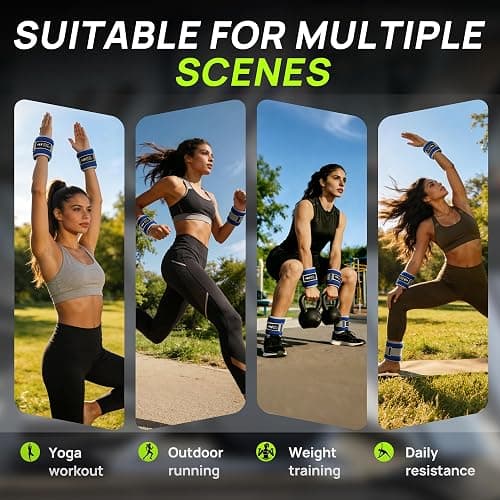 BeatBoost Ankle Wrist Weights for Women Men A Pair of 1 2 3 4 6 8 10 Lbs Arm Leg Weight Set with Adjustable Straps for Walking Pilates Exercise Workout Gym Aerobics thumbnail 6