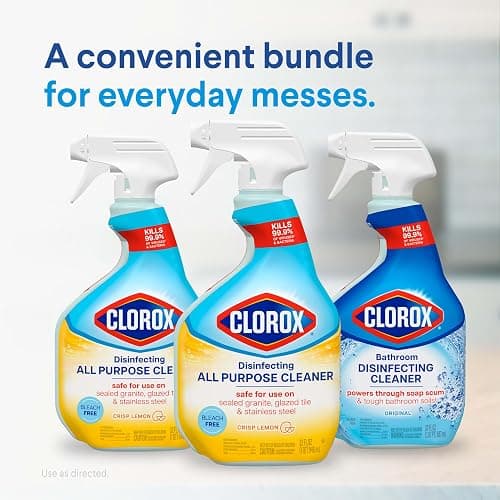 Clorox Disinfecting All-Purpose Cleaner 32 Oz and Disinfecting Bathroom Cleaner, Household Essentials, 30 Oz, Pack of 3 thumbnail 7