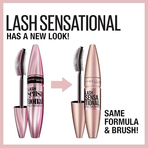 Maybelline Lash Sensational Washable Mascara, Lengthening and Volumizing for a Full Fan Effect, Midnight Black, 1 Count thumbnail 2