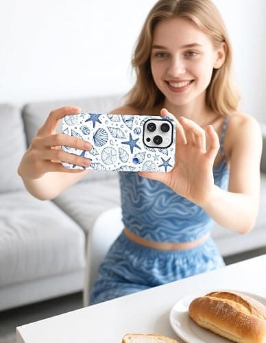 Aitipy Compatible with MagSafe Summer Collage Case for iPhone 16e/17e, Cute Magnetic Aesthetic Blue Seashells Beach Soft TPU and Hard PC Shockproof Protective Phone Cover for Women Girls thumbnail 6
