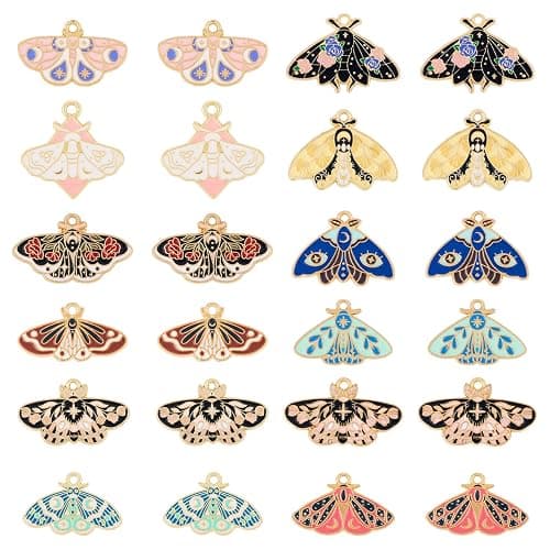 Spritewelry Enamel Butterfly Charms for Jewelry Making Alloy Colorful Butterfly Insect Enamel Charms Gothic Style Metal Moths Earrings Pendants for DIY Necklace Earrings thumbnail 7