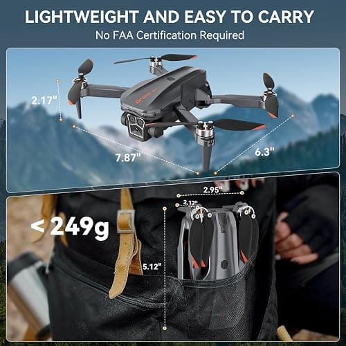Skyvoyant Drone with Camera - Foldable Brushless Motor Drone for Adults/Kids, 1080P HD RC quadcopter. Waypoint Fly, Altitude Hold, One Key Take Off/Landing, Gesture Selfie, 3D Flip, Long Flight Time thumbnail 4