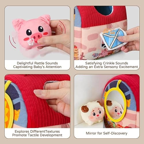 Vanvimen Baby Girl Toys 6-12 Months, Surprise Barn with 12 PCS Stuffed Farm Animals, Montessori Sensory Developmental Learning Toys for 6-12 Months, Ideals 6 7 8 9 Month Old Baby Boy Girl Gifts Toy thumbnail 6