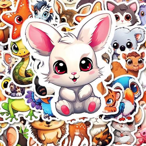 100 PCS Cute Animal Stickers for Kids Classroom, Durable Waterproof PVC/Vinyl Water Bottles Stickers, Laptop, Guitar, Phone Case, Skateboard, Unique Gift for Kids, Teens, Boys, Girls, Party Favors thumbnail 8