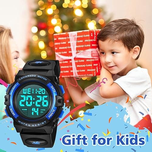Kids Watch,Boys Watch for 3-15 Year Old Boys,Digital Sport Outdoor Multifunctional Chronograph LED 50 M Waterproof Alarm Calendar Analog Watch for Children with Silicone Band,Kids Gift thumbnail 4