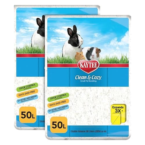 Kaytee Clean & Cozy White Paper Bedding, Made for Small Animals, 100 Liters, Pack of 2 - Image 1