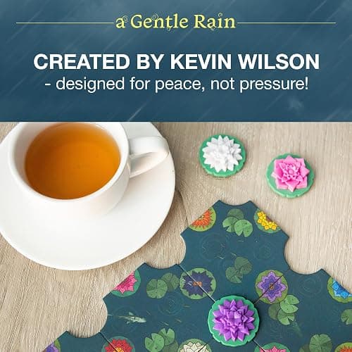 A Gentle Rain – Bloom Edition – Calming Tile-Laying Puzzle Game with 3D Lotus Blossoms – Mindful Solo, 2-Player, or Cooperative Play in 15 Min – Premium Tactile Board Game, Giftable & Family-Friendly thumbnail 7