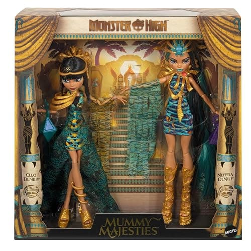 Monster High Momies Majestueuses Coffret de Deux poupées à Collectionner Cleo et Nefera De Nile avec Accessoires dorés et vêtements de qualité supérieure, HXJ01 thumbnail 4