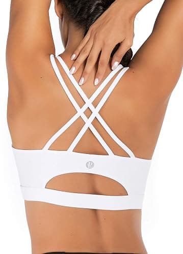 RUNNING GIRL Sports Bras for Women,Padded Sports Bra Tank Top Sexy Crisscross Back High Impact Longline Workout Yoga Bra - Image 1