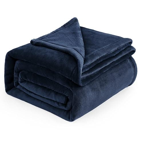 Bedsure GentleSoft Navy Blue Fleece Blankets King Size - Bed Blanket Soft Lightweight Plush Cozy Fuzzy Luxury Microfiber, 108x90 inches - Image 1