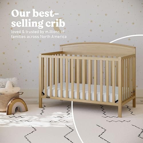 Graco Benton 5-in-1 Convertible Crib (Driftwood) – GREENGUARD Gold Certified, Converts from Baby Crib to Toddler Bed, Daybed and Full-Size Bed, Fits Standard Full-Size Crib Mattress thumbnail 5