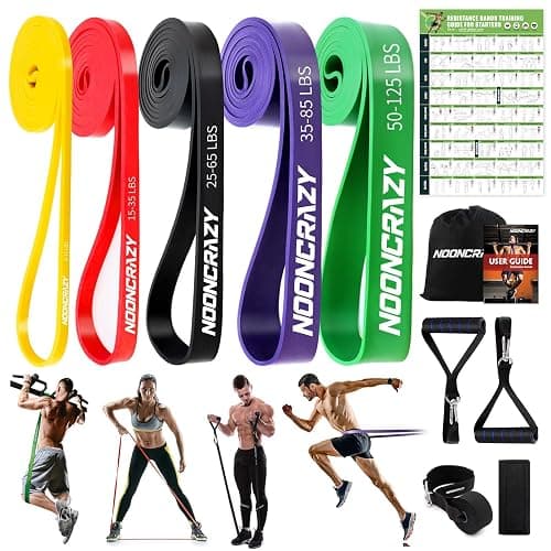 Resistance Bands Set, 5 Different Levels Pull Up Assistance Bands(8-125LB) | Gym Bands with Handles & Door Anchor & Training Poster, Strength Bands for Training, Yoga, Muscle Toning for Men and Women - Image 1