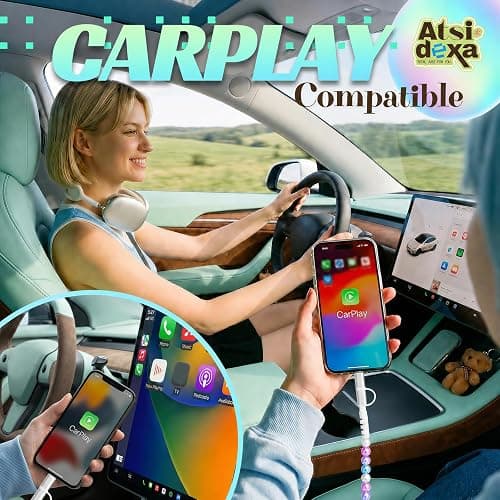 Atsidexa 4-in-1 Beaded Charging Cable, MFi Certified, Works with CarPlay, 3.3FT 60W Fast Charger Cord for iPhone 17/16/15/14/13/12/11, iPad, Samsung, Android and More (Mermaid Glow) thumbnail 4