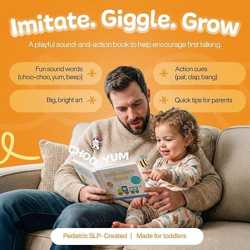 Imitation Book: Interactive & Fun Learn to Talk Board Book For Toddlers Ages 0-4, Written by a Speech Therapist thumbnail 2