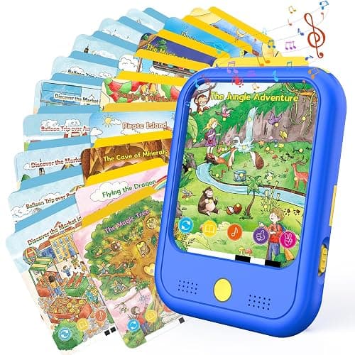 Kids Learning Tablet Bilingual, Montessori Educational Learning Toys for Toddlers 2-5 Year Olds, with 2000+ Words and Games, Speech Therapy Autism Toys, 2 3 4 5 Year Old Boy Girl Birthday Gift(Blue) - Image 1