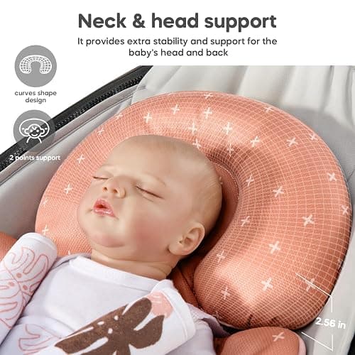 Infant Insert Compatible with 4moms Mamaroo & Graco Swing and Infant Car Seat, Stroller, Other Baby Swing, Rocker, Bouncer, Bassinet Newborn Insert Head & Body Support Cushion, Reversible Design thumbnail 4