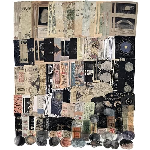 200PCS Vintage Scrapbooking Supplies Kit for Journaling, Scrapbook Sticker Paper Pack for for Bullet Journals Junk Journal Planners Aesthetic Cottagecore Room Decor Wall Art Collage Album - Image 1
