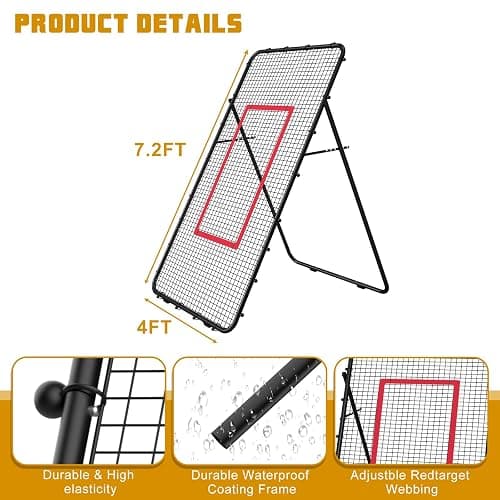 Adjustable Volleybal Net 7x4 Ft,Volleyball Training Equipment for Lacrosse, Baseball, Soccer,Tennis,Backyard Volleyball Rebounder Hitting Serving Passing Spike Practice thumbnail 4