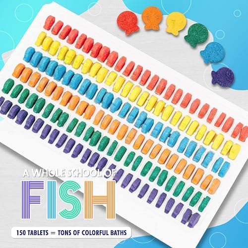 SplashEZ Mini Bath Color Tablets for Kids, 150 Fizzy Bath Bombs & Bath Toys | STEM Mini Bath Bombs for Kids, Non Toxic, Fragrance Free, No Tub Staining, Easy Clean for Toddlers & Kids thumbnail 7