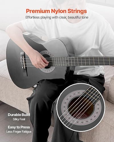VEVOR Acoustic Guitar, Classical Guitar Starter Kit for Beginners, with Nylon Strings, Basswood Guitar, for Kids Adults Girls Boys Students thumbnail 3