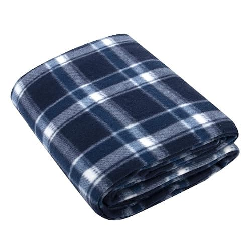 50x60 Throw Blankets, Plaid Fleece Throw Blankets for Bedroom, Couch, Livingroom, Chair, Pets, Outdoors (Blue) thumbnail 4