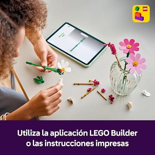 LEGO Botanicals Flores de Cosmos – Ramo de 3 Flores Artificiales de Colores y 2 Plantas Rabo de Gato – Decoración de la Habitación – Regalo de Cumpleaños para Niñas de 9+ Años – 11514 thumbnail 7
