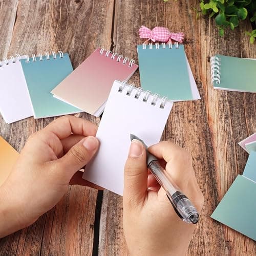 Hooqict 24 Pack Pocket Notebook Mini Notebooks Party Favors Small Spiral Notepads Mini Journal Bulk Pocket Notepad Memo Writing Pads for Classroom School Office Supplies, 3.9 x 2.4 Inches thumbnail 2