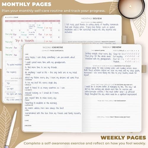 Clever Fox Self-Care Journal – Daily Reflection Notebook – Mental Health & Personal Development Planner, Meditation & Mood Log, A5 (Seashell) - A5 (5.8'' x 8.3'') - Seashell thumbnail 3