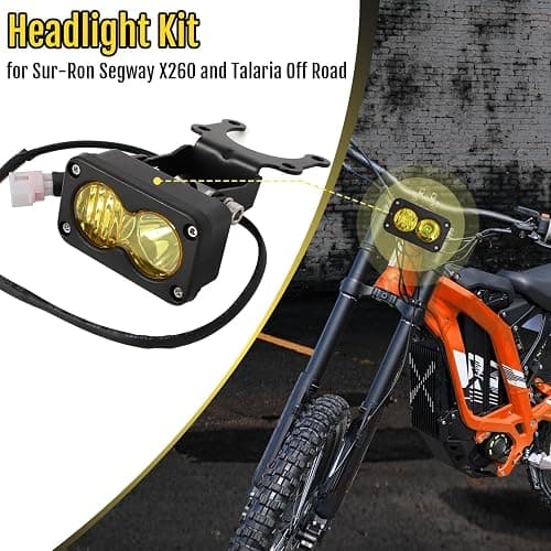Motoparty Headlight Kit for Sur-Ron Segway X260, Yellow 6000-6500K Spot/Flood Light Pods Combo Kit, Dirtbike Lights Accessories, Bright Front Lamp （3 Inch, with Plug） thumbnail 2