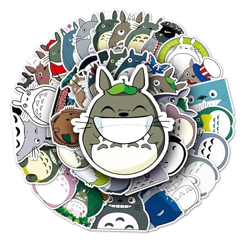 50 Stück Laptop Aufkleber Totoro, Wasserfeste PVC-Aufkleber für DIY-Dekoration, Graffiti-Stil Stickers für Autos Motorräder Laptops Fahrräder Skateboards Skier Snowboards Gepäck etc. - Image 1