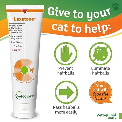 Vetoquinol Laxatone: Oral Hairball Lubricant Gel for Cats – Tuna-Flavored, 4.25oz thumbnail 2