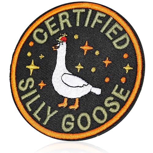XMJY Funny Goose Hook and Loop Patch, Colorful Embroidered Patch, Cute Animal Meme Morale Patch, DIY Applique Accessories for Backpacks, Dog Harnesses, Army Vests, Gym Bags, Hats, Helmets - Image 1