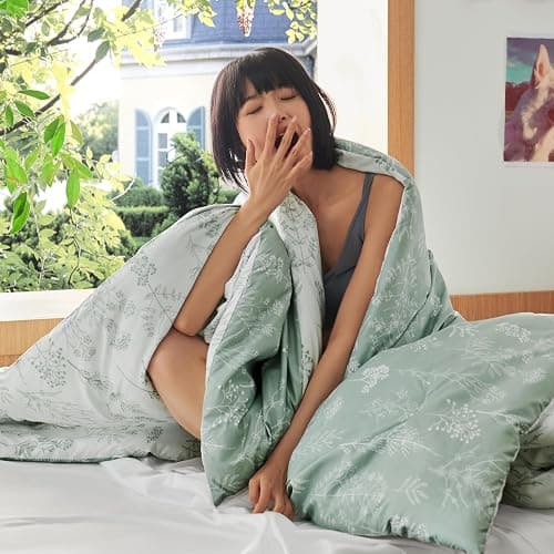 Bedsure Twin/Twin XL Comforter Set - Sage Green Bed Set, 2 Pieces Cute Floral Bedding, 1 Soft Reversible Botanical Flowers Comforter and 1 Pillow Sham thumbnail 6