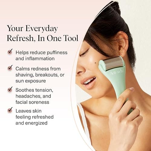 Kitsch Ice Roller for Face – Stainless Steel Face Ice Roller to Reduce Puffiness, Redness & Headaches – Cooling Facial Roller for Skin Care, Irritation Relief & Spa-Like Experience at Home - Mint thumbnail 3