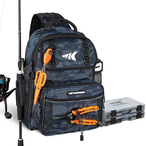 KastKing BaitSpace Fishing Sling Bag, Fishing Backpack with Rod & Beverage Holder, Tackle Bag for Fishing Gear - Image 1