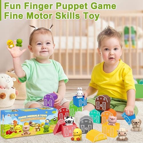 Learning Toys for 1,2,3 Year Old Toddlers, 20Pcs Farm Animals Toys Montessori Counting, Matching & Sorting Fine Motor Games, Christmas Birthday Easter Gift for Baby Boys Girls Age 12-18 Months thumbnail 7
