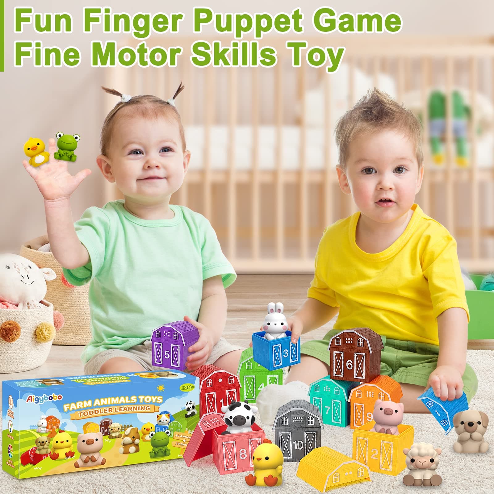Learning Toys for 1,2,3 Year Old Toddlers, 20Pcs Farm Animals Toys Montessori Counting, Matching & Sorting Fine Motor Games, Christmas Birthday Baby Boys Girls Age 12-18 Months thumbnail 7