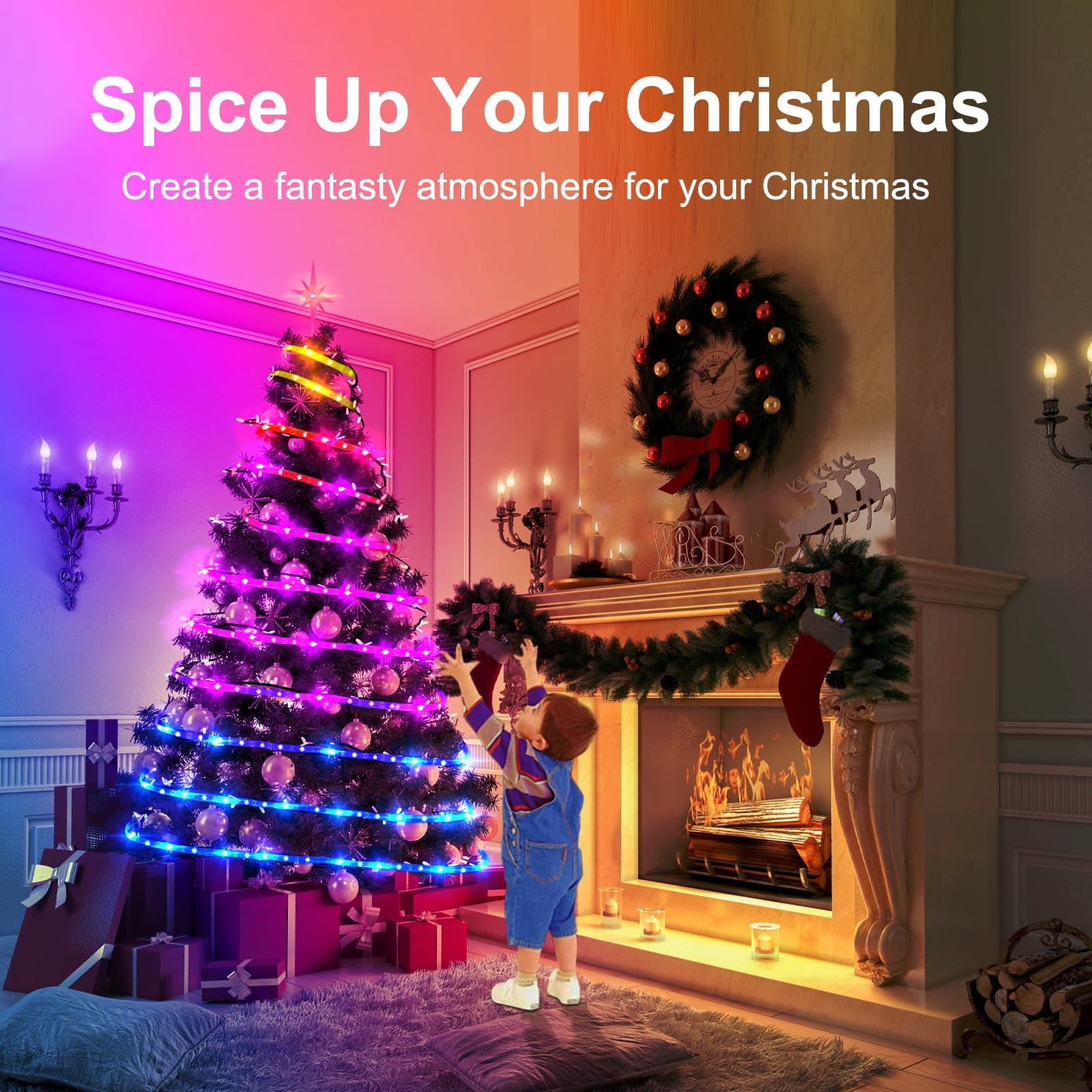10M LED Strip, USB Bluetooth RGB LED Strip Lighting App Control Flexible Smart Led Strip, RGB Color Change Music Timing Led Strip Light, Ideal for Home Decoration, Mood Lighting thumbnail 7