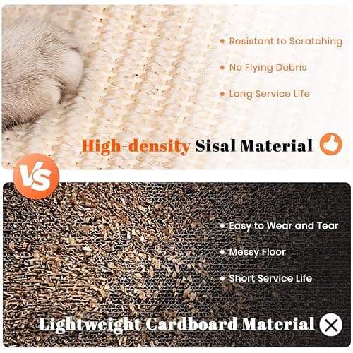 LMUGOOS Cat Scratcher, Cat Natural Sisal Scratching Pad, Kitten Interactive Toy with Ball Track Spring Ball for Chasing Hunting Mental Physical Exercise Puzzle thumbnail 4
