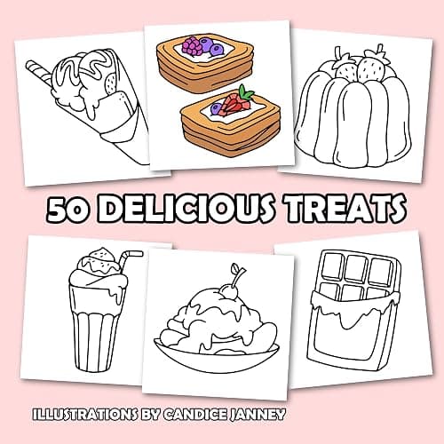Cute & Sweet Coloring Book: Bold, Easy, and Simple Food Designs for Adults with Cakes, Candies, Ice Cream, Pastries, Desserts, and More! (Bold and Easy Coloring Books) thumbnail 2