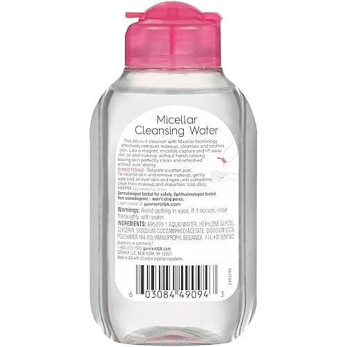 Garnier Micellar Cleansing Water, All-in-1 Makeup Remover and Facial Cleanser, For All Skin Types, 3.4 Fl Oz (100mL), 1 Count (Packaging May Vary) - 3.4 Ounce thumbnail 2