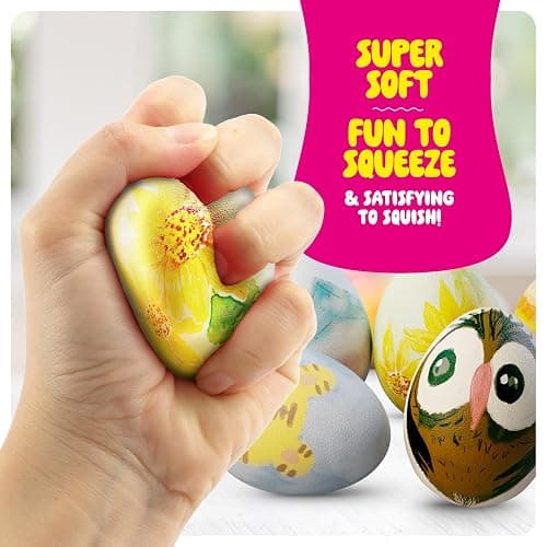 Dan&Darci Easter Egg Squishy Painting Kit - Arts & Crafts for Girls and Boys - Kids Art Activities - Craft Gift for Kid Ages 6 7 8 9 10 Year Old Girl Gifts - Decorate 6 Slow Rising Squishies thumbnail 4