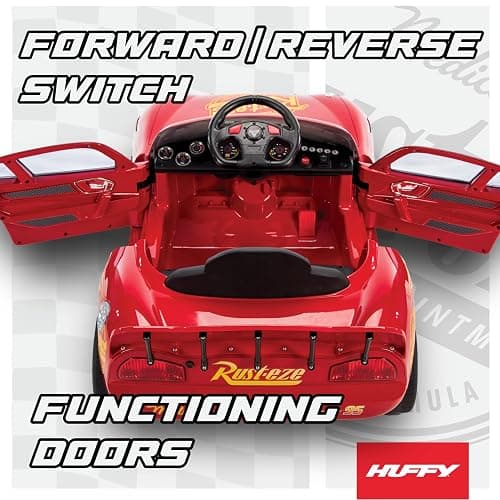 Huffy Lightning McQueen 6V Ride-On Toy Car with Headlights & Engine Sounds, Foot Pedal Drive, Up to 2.5 MPH, Ages 3–7 thumbnail 6